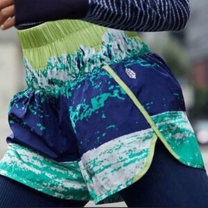 Free People size xs green blue yellow way home shorts atheltic